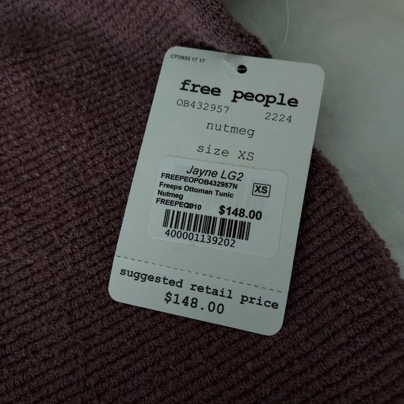 NWT Free People Ottoman sweater, brown/rose, XS - Picture 11 of 14